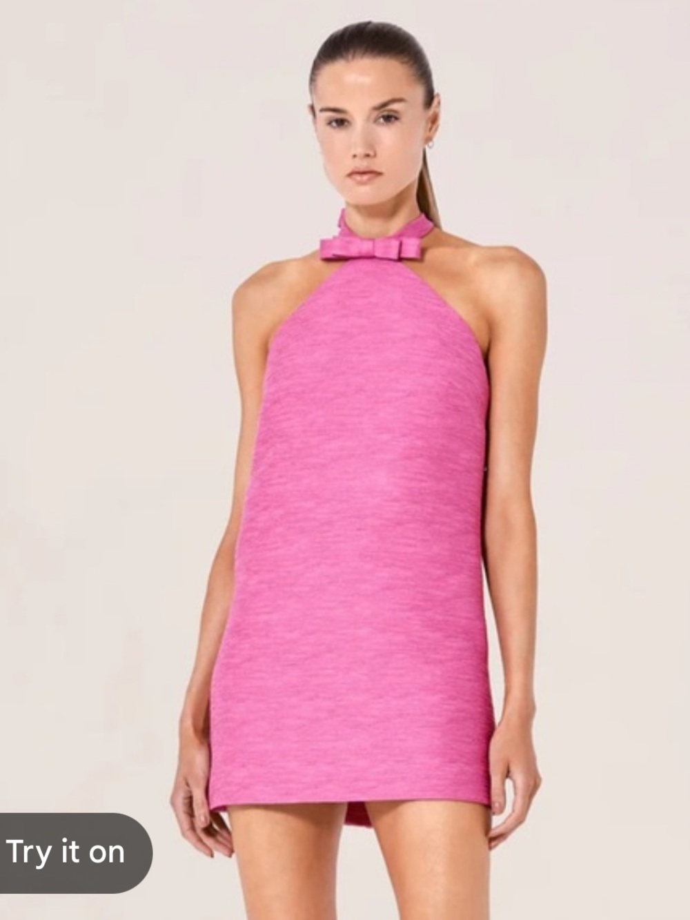 Alexis Sasha Orchid Pink Halter Mini Dress with Bow Neck
